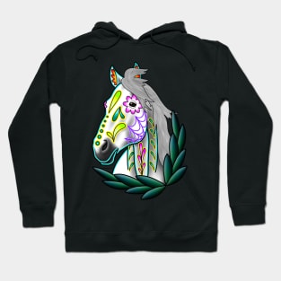 Day of the Dead White Sugar Skull Horse Hoodie